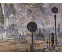 DQCJIYIGL De Célèbres Tableaux Murale Art Posté Affiches et Impressions Gare Saint Lazare par Claude Monet Animaux Art Poster Pour les Décorations pour la Maison 60x90cm