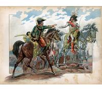DQCJIYIGL De Célèbres Tableaux Murale Art Posté Affiches et Impressions Joachim Murat et le général Antoine Charles Louis de La Salle Animaux Art Poster Pour les Décorations pour la Maison 60x90cm