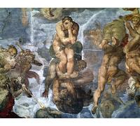DQCJIYIGL De Célèbres Tableaux Murale Art Posté Affiches et Impressions la chapelle Sixtine le détail du jugement dernier de l'un des damnés par Buonarroti Pour les Décorations pour la Maison 60x90cm