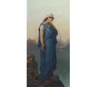 DQCJIYIGL De Célèbres Tableaux Murale Art Posté Affiches et Impressions la poétesse Sapho en contemplation par Louis Hector Leroux Animaux Art Poster Pour les Décorations pour la Maison 60x90cm