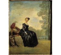 DQCJIYIGL De Célèbres Tableaux Murale Art Posté Affiches et Impressions le Puddy de Jean Antoine Watteau Animaux Art Poster Pour les Décorations pour la Maison 60x90cm