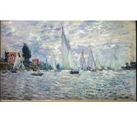 DQCJIYIGL De Célèbres Tableaux Murale Art Posté Affiches et Impressions les bateaux régates à Argenteuil huile sur toile de Claude Monet Animaux Art Poster Pour les Décorations pour la Maison 60x90cm