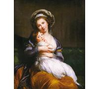DQCJIYIGL De Célèbres Tableaux Murale Art Posté Affiches et Impressions Madame Vigee Lebrun and Her Daughter Jeanne Lucia by Louise Élisabeth Vigée Le Brun Pour les Décorations pour la Maison 60x90cm