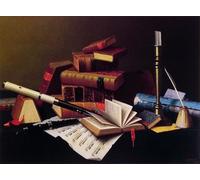 DQCJIYIGL De Célèbres Tableaux Murale Art Posté Affiches et Impressions Musique et littérature par William Michael Harnett Animaux Art Poster Pour les Décorations pour la Maison 60x90cm