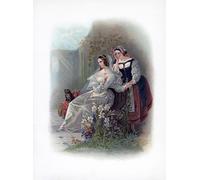 DQCJIYIGL De Célèbres Tableaux Murale Art Posté Affiches et Impressions Olivia et Maria par Unbekannt Animaux Art Poster Pour les Décorations pour la Maison 60x90cm