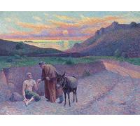 DQCJIYIGL De Célèbres Tableaux Murale Art Posté Affiches et Impressions the Good Samaritan by Maximilien Luce Animaux Art Poster Pour les Décorations pour la Maison 60x90cm