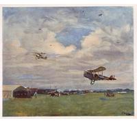 DQCJIYIGL De Célèbres Tableaux Murale Art Posté Affiches et Impressions un aérodrome depuis le front continuation du front occidental par Lavery Pour les Décorations pour la Maison 60x90cm