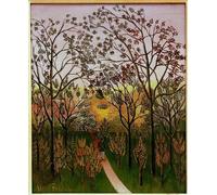 DQCJIYIGL De Célèbres Tableaux Murale Art Posté Affiches et Impressions un coin du plateau de Bellevue par Henri Rousseau Animaux Art Poster Pour les Décorations pour la Maison 60x90cm