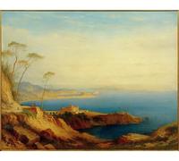 DQCJIYIGL De Célèbres Tableaux Murale Art Posté Affiches et Impressions Vue de l'étoile du matin sur le golfe de Naples par Carl Morgenstern Pour les Décorations pour la Maison 60x90cm