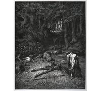 DQCJIYIGL Moderne Toile Décor Art Mural Classique Conquis par la beauté du lieu, ils résolurent d'y passer les heures de la sieste par Gustave Dore Pour la Décoration de la Chambre à Coucher 60x90cm