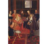 DQCJIYIGL Moderne Toile Décor Art Mural Classique la Rencontre de Louis XIV et Philippe Iv sur l'Ile Des Faisans Je juin par Charles Le Brun Pour la Décoration de la Chambre à Coucher 60x90cm