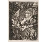 DQCJIYIGL Moderne Toile Décor Art Mural Classique les prisons une perspective d'arches avec un feu fumant au centre par Battista Piranesi Pour la Décoration de la Chambre à Coucher 60x90cm