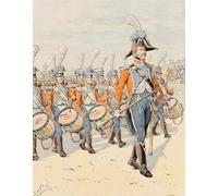 DQCJIYIGL Moderne Toile Décor Art Mural Classique Tenue des Troupes Françaises deles instants Tambours du Th Régiment d'Infanterie Légère Pour la Décoration de la Chambre à Coucher 60x90cm