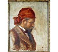 DQCJIYIGL Murale Art Posté Affiches et Impressions Ambroise Vollard au foulard rouge Marchand de tableaux Pierre Auguste Renoir par Pierre Auguste Renoir Pour les Décorations pour la Maison 60x90cm
