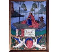 DQCJIYIGL Murale Art Posté Affiches et Impressions Saint Jean sur l' de Patmos Miniature dans Les Heures D'etienne Chevalier de Jean Fouquet Pour les Décorations pour la Maison 60x90cm