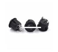DQFOCPHHAA 10Pcs 23mm Round Black 3 Pin 10A/125V 6A/250V AC 3 Position SPDT on-Off-on Rocker Switch Snap-in