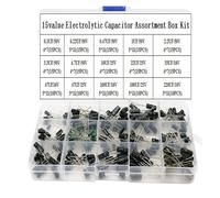 DQFOCPHHAA 200pcs/lot Capacitors Set 15Values 10V 16V 25V 50V 0.1uF-220uF Electrolytic Capacitor Assortment Kit 0.22uf 2.2uf 100uf
