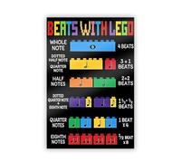 DQFOCPHHAA Choir Room Poster Beats With Music Motivational Music Lover Wall-Art for Music Classroom Band Room Students(Unframed,16x24inch(40x60cm))