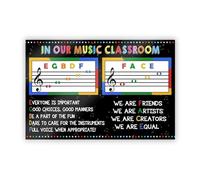 DQFOCPHHAA Classroom Community Poster In Our Music Classroom Motivational Wall-Art for Music Band Choir Room Teacher Students(Framed,08x12inch(20x30cm))