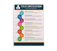 DQFOCPHHAA Computer Science Poster Types of Computer Network Canvas Wall-Art for Home Decor Tech Enthusiast Gift(Unframed,16x24inch(40x60cm))