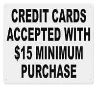 DQFOCPHHAA Credit Card Payment Policy Sign 15 Dollar Minimum Purchase Required Retro Tin Sign for Cafe 8 X 12 in