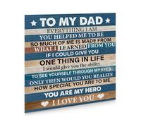 DQFOCPHHAA “Dad You Are My Hero” Poster - Gift From Daughter or Son, Meaningful Wall-Art for Father's Day, Birthday & Christmas(Framed,08x12inch(20x30cm))