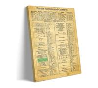 DQFOCPHHAA Educational Infographic Vintage Physics Formulas Canvas Framed Wall-Art for Office(Unframed,08x12inch(20x30cm))