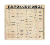 DQFOCPHHAA Electronic Circuit Symbols Tin Sign Industrial Reference Chart Wall Decor for Electrician Engineering Office 8 X 12 in