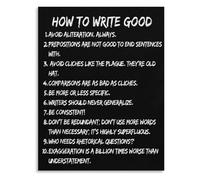 DQFOCPHHAA Humorous Writing Poster Canvas Wall-Art Ironic Grammar Rules for English Teacher Classroom Decor Gift(Unframed,12x18inch(30x45cm))