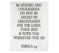 DQFOCPHHAA Joshua 1 9 Scripture Metal Tin Sign Be Strong And Courageous Do Not Be Afraid Rustic Wall-Art for Bedroom Entryway 8 X 12 in