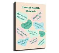 DQFOCPHHAA Supportive Environment Decor Self Care and Mental Wellness Reflection Questions Poster Art(Unframed,08x12inch(20x30cm))