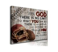 DQFOCPHHAA Vintage Sports Motivational Wall-Art - Religious Football Theme Canvas Print for Boys Room, Bedroom and Gym Wall Decor (Unframed,16x24inch(40x60cm))