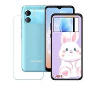 DQG Coque + avec Verre Trempé écran Glass pour Doogee X98 Pro, Housse Etui Flexible Protection Souple Silicone Gel Noir TPU Case Cover pour Doogee X98 Pro (6.52") - KE83