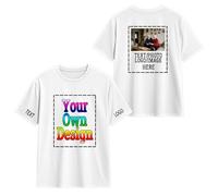 DQHXTK Tee Shirt Homme Personnalisable Cadeaux Ajouter Un Logo d'entreprise Design Personnel ou Une Photo pour Cadeau, concevoir Votre Propre Avant arrière Imprimer Photo personnalisé T-Shirts