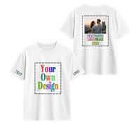 DQHXTK Tee Shirt personnalisés pour Hommes et Femmes en Gros,t Shirt Personnalisable Ajoutez des Images, des Photos ou des textes personnalisé pour des Cadeaux