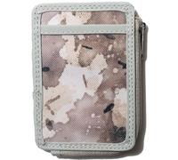 DQL Poche avant fine et minimaliste - Blocage RFID - Portefeuille fin - Étui pour cartes de crédit pour homme et femme - Avec compartiment zippé - Camouflage 28, vert, Kreditkartengröße, Décontracté