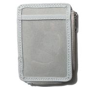DQL Pochette avant fine et minimaliste avec blocage RFID, porte-cartes pour homme et femme, avec compartiment zippé, couleurs pastel, gris, Kreditkartengröße, Décontracté