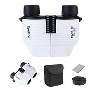 DQQ 10X25 HD Jumelles Compactes Mini Pliable Jumelles Enfant Adultes Puissante Autofocus Vision Nocturne Objectifs BAK4 Prism FMC pour Randonnée,Theatre,Chasse,Voyage,Blanc