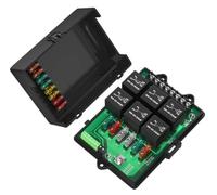 DQRWPXJX Boîte À Relais, Boîte À Relais, Panneau À Fusibles Universel pour Automobile 12 V avec Relais À 6 Voies Et 14 Fusibles À Lame, Boîte À Fusibles 12 Volts