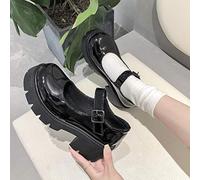 DQS Chaussures Femmes Style Japonais Lolita Chaussures Vintage Fille Plate-Forme à Talons Hauts Chaussures en Cuir PU Chaussures d'étudiant Universitaire