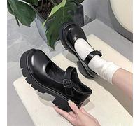 DQS Chaussures Femmes Style Japonais Lolita Chaussures Vintage Fille Plate-Forme à Talons Hauts Chaussures en Cuir PU Chaussures d'étudiant Universitaire