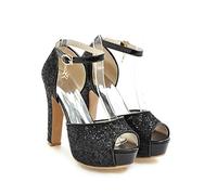 DQS Été Talons Hauts Sandales Femmes Peep Toe Bride à la Cheville Chaussures Argent Plate-Forme Sandales Chaussures de Mariage Femme