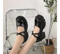 DQS Femmes Plate-Forme Lolita Chaussures en Cuir Mary Jane Chaussures Printemps Automne Dames Filles Femme Japonais Talons Hauts Chaussures à Fond épais 2021