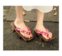 DQS Japonais Traditionnel Paulownia Chaussures en Bois Femmes Kimono Cosplay Costume Homme Sauna Pantoufles Florales Tongs Sandales