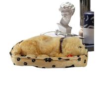 Dqsgiqe Chien en Peluche réaliste Qui dort et,Peluche Chiot Interactive | Chien réaliste | pour apaisant Coucher Sommeil Voyage Voiture Vacances Road Trip garderie Anniversaire Noël