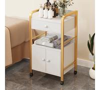 DQSPDBD Chariot utilitaire à roulettes à 3 niveaux avec roulettes, grand chariot de rangement mobile, étagères de rangement pour salle de bain, cuisine, bureau, atelier, facile à assembler