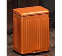 DQSPDBD Poubelle d'intérieur avec couvercle à fermeture amortie, anti-traces de doigts, design luxueux en acier inoxydable, poubelle rétro à pédale pour cuisine et bureau