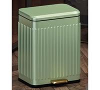 DQSPDBD Poubelle d'intérieur avec couvercle à fermeture amortie, anti-traces de doigts, design luxueux en acier inoxydable, poubelle rétro à pédale pour cuisine et bureau