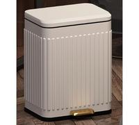 DQSPDBD Poubelle d'intérieur avec couvercle à fermeture amortie, anti-traces de doigts, design luxueux en acier inoxydable, poubelle rétro à pédale pour cuisine et bureau