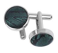 DQT Boutons de manchette avec tissu jacquard Différentes couleurs disponibles, vert émeraude, Taille Unique